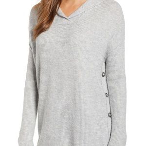 Caslon side button hooded sweater